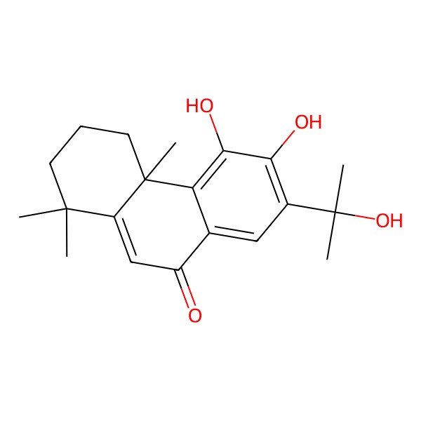 2D Structure of (4aS)-5,6-dihydroxy-7-(2-hydroxypropan-2-yl)-1,1,4a-trimethyl-3,4-dihydro-2H-phenanthren-9-one 2D Structure of (4aS)-5,6-dihydroxy-7-(2-hydroxypropan-2-yl)-1,1,4a-trimethyl-3,4-dihydro-2H-phenanthren-9-one