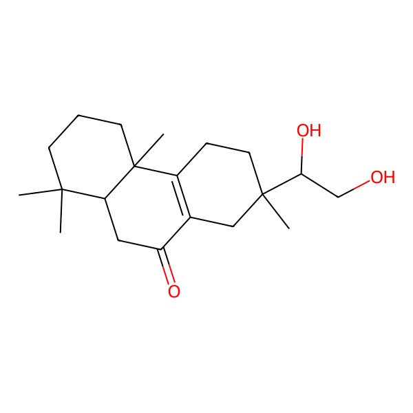 2D Structure of (4aS)-7-[(1S)-1,2-dihydroxyethyl]-1,1,4a,7-tetramethyl-2,3,4,5,6,8,10,10a-octahydrophenanthren-9-one