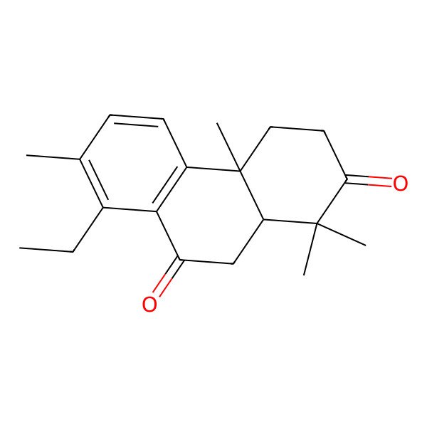 2D Structure of (4aS)-8-ethyl-1,1,4a,7-tetramethyl-3,4,10,10a-tetrahydrophenanthrene-2,9-dione