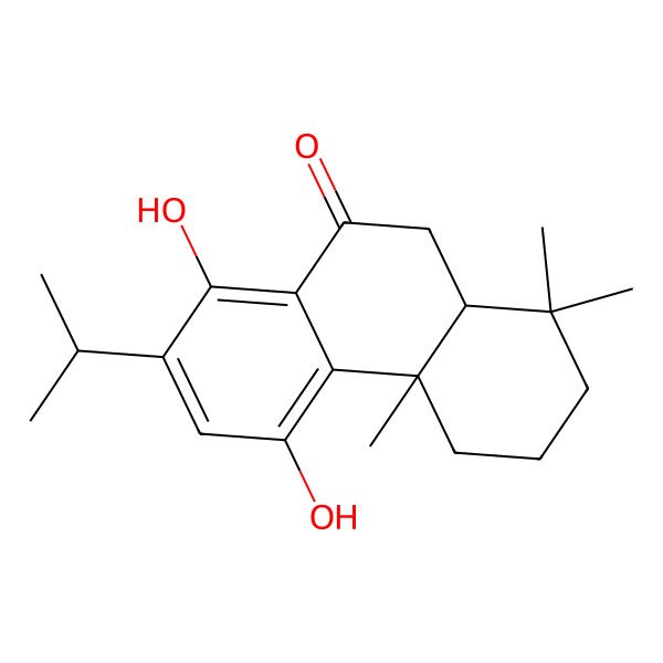 2D Structure of (4aS,10aR)-5,8-dihydroxy-1,1,4a-trimethyl-7-propan-2-yl-3,4,10,10a-tetrahydro-2H-phenanthren-9-one