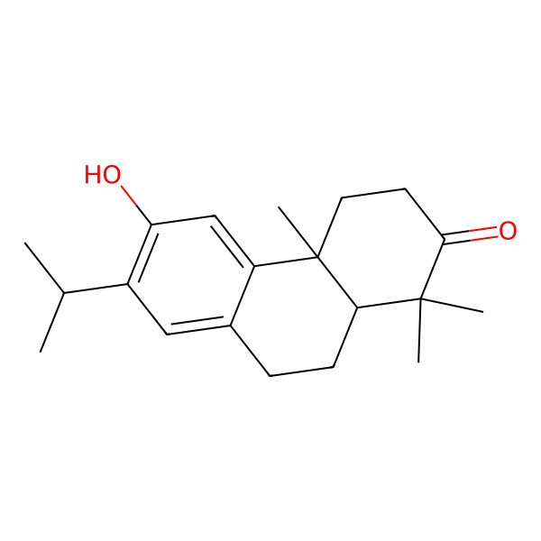 2D Structure of (4aS,10aR)-6-hydroxy-1,1,4a-trimethyl-7-propan-2-yl-4,9,10,10a-tetrahydro-3H-phenanthren-2-one 2D Structure of (4aS,10aR)-6-hydroxy-1,1,4a-trimethyl-7-propan-2-yl-4,9,10,10a-tetrahydro-3H-phenanthren-2-one