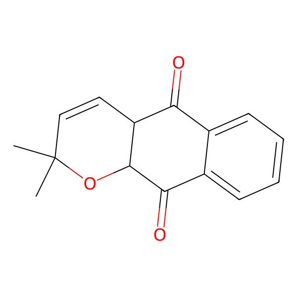 2D Structure of (4aS,10aS)-2,2-dimethyl-4a,10a-dihydrobenzo[g]chromene-5,10-dione