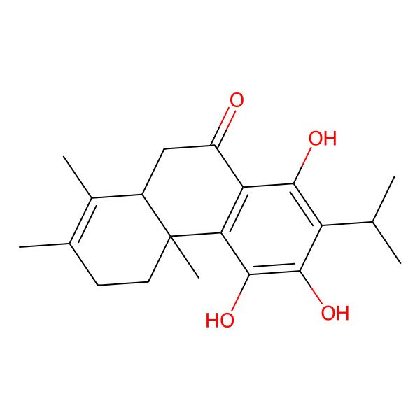 2D Structure of (4aS,10aS)-5,6,8-trihydroxy-1,2,4a-trimethyl-7-propan-2-yl-3,4,10,10a-tetrahydrophenanthren-9-one