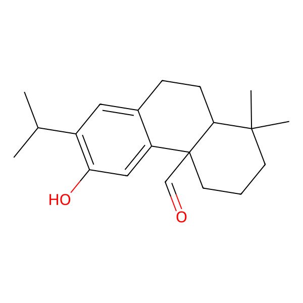 2D Structure of (4aS,10aS)-6-hydroxy-1,1-dimethyl-7-propan-2-yl-2,3,4,9,10,10a-hexahydrophenanthrene-4a-carbaldehyde