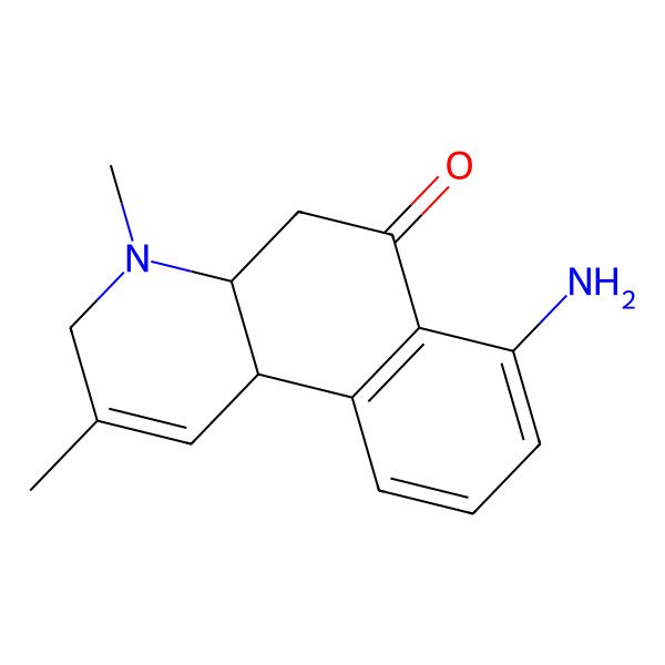 2D Structure of (4aS),(10bS)-7-amino-3,4,4a,5,6,10b-hexahydro-2,4-dimethyl-6-oxobenzo[f]quinoline