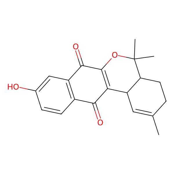 2D Structure of (4aS,12bS)-9-hydroxy-2,5,5-trimethyl-3,4,4a,12b-tetrahydronaphtho[3,2-c]isochromene-7,12-dione