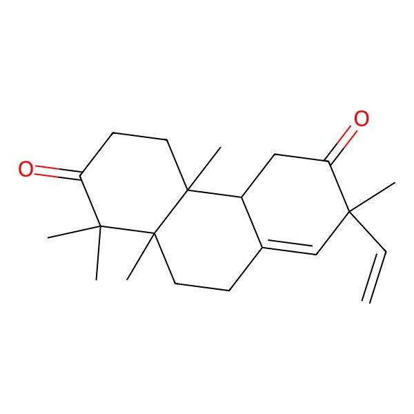 2D Structure of (4aS,4bR,7R,10aS)-7-ethenyl-1,1,4a,7,10a-pentamethyl-3,4,4b,5,9,10-hexahydrophenanthrene-2,6-dione