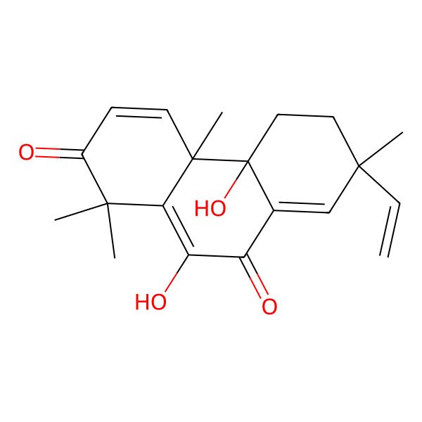 2D Structure of (4aS,4bS,7R)-7-ethenyl-4b,10-dihydroxy-1,1,4a,7-tetramethyl-5,6-dihydrophenanthrene-2,9-dione