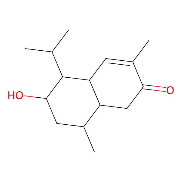 2D Structure of (4aS,5R,6R,8S,8aR)-6-hydroxy-3,8-dimethyl-5-propan-2-yl-4a,5,6,7,8,8a-hexahydro-1H-naphthalen-2-one