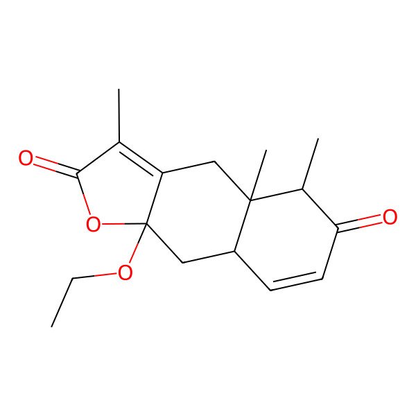 2D Structure of (4aS,5R,8aR,9aR)-9a-ethoxy-3,4a,5-trimethyl-4,5,8a,9-tetrahydrobenzo[f][1]benzofuran-2,6-dione