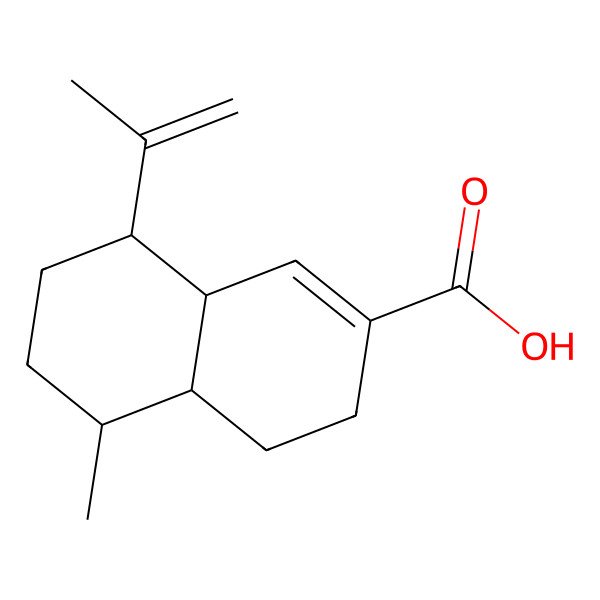 2D Structure of (4aS,5R,8R,8aR)-5-methyl-8-prop-1-en-2-yl-3,4,4a,5,6,7,8,8a-octahydronaphthalene-2-carboxylic acid