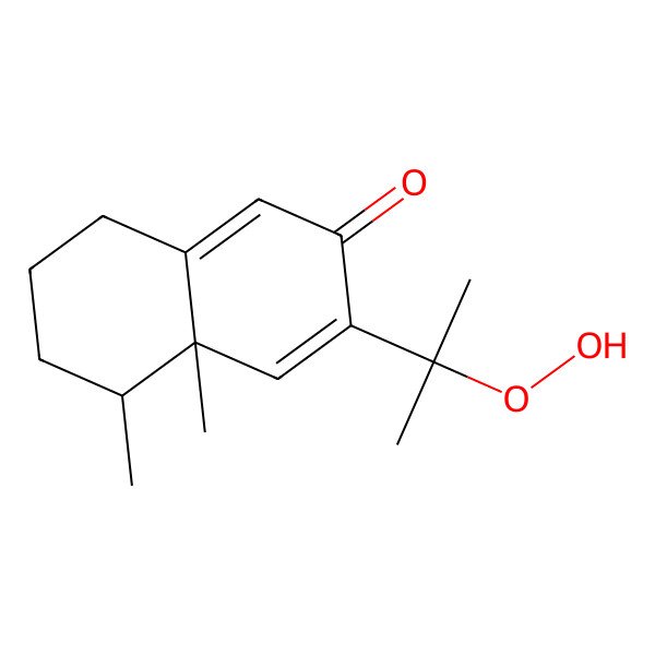 2D Structure of (4aS,5S)-3-(2-hydroperoxypropan-2-yl)-4a,5-dimethyl-5,6,7,8-tetrahydronaphthalen-2-one