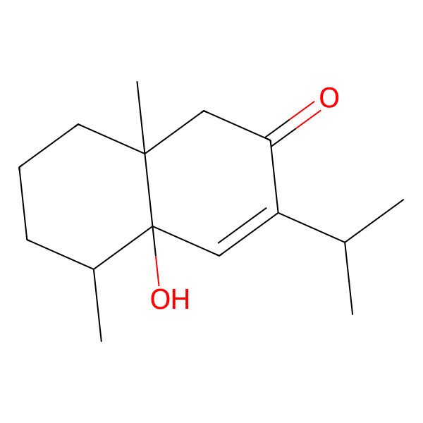 2D Structure of (4aS,5S,8aR)-4a-hydroxy-5,8a-dimethyl-3-propan-2-yl-5,6,7,8-tetrahydro-1H-naphthalen-2-one