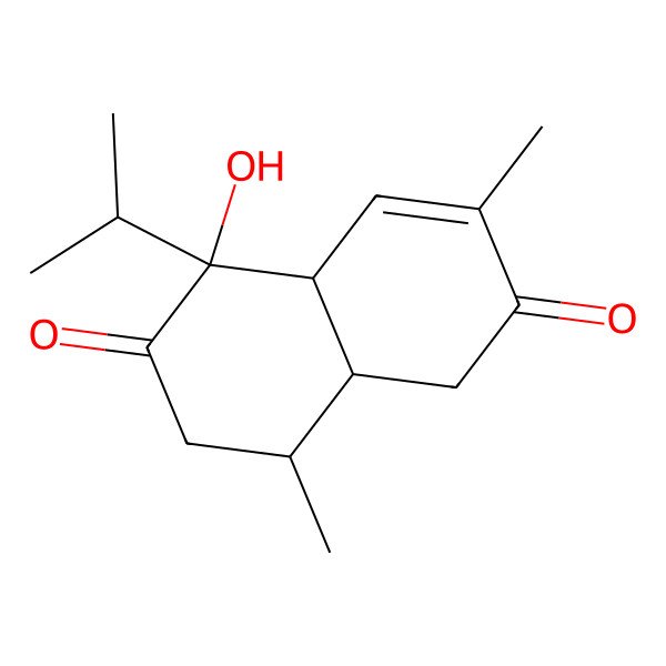 2D Structure of (4aS,5S,8S,8aR)-5-hydroxy-3,8-dimethyl-5-propan-2-yl-4a,7,8,8a-tetrahydro-1H-naphthalene-2,6-dione