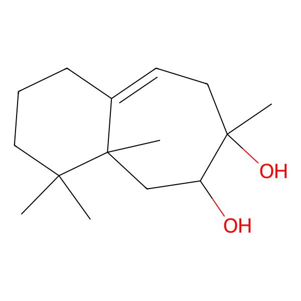 2D Structure of (4aS,6R,7S)-4,4,4a,7-tetramethyl-1,2,3,5,6,8-hexahydrobenzo[7]annulene-6,7-diol
