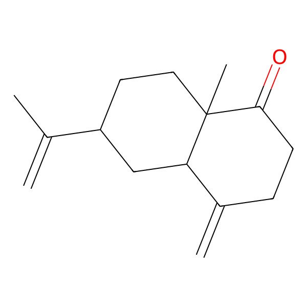 2D Structure of (4aS,6R,8aS)-8a-methyl-4-methylidene-6-prop-1-en-2-yl-3,4a,5,6,7,8-hexahydro-2H-naphthalen-1-one