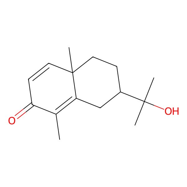 2D Structure of (4aS,7R)-7-(2-hydroxypropan-2-yl)-1,4a-dimethyl-5,6,7,8-tetrahydronaphthalen-2-one