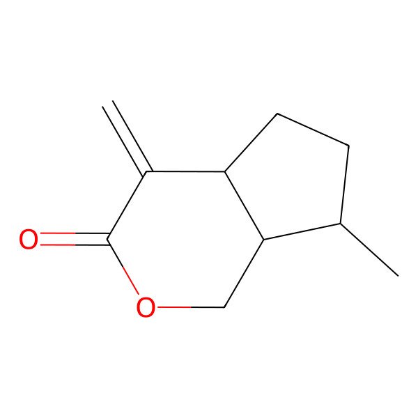 2D Structure of (4aS,7S,7aR)-7-methyl-4-methylidene-1,4a,5,6,7,7a-hexahydrocyclopenta[c]pyran-3-one