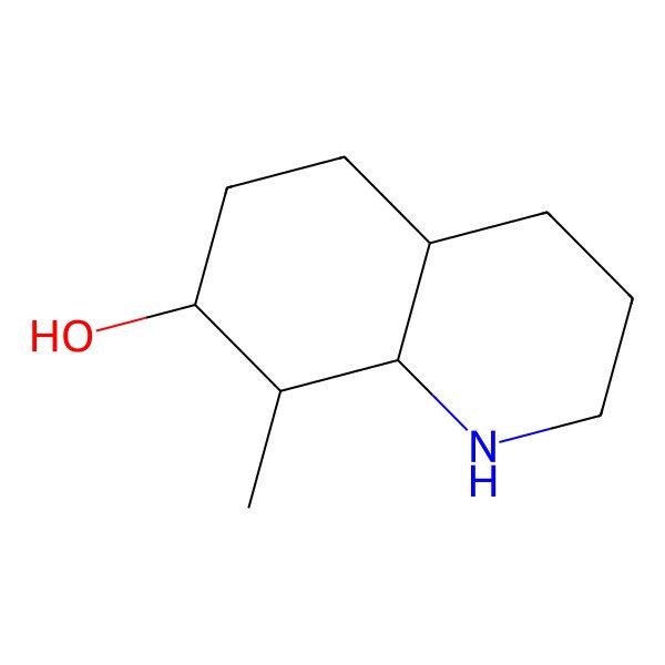 2D Structure of (4aS,7S,8S,8aS)-8-methyl-1,2,3,4,4a,5,6,7,8,8a-decahydroquinolin-7-ol 2D Structure of (4aS,7S,8S,8aS)-8-methyl-1,2,3,4,4a,5,6,7,8,8a-decahydroquinolin-7-ol