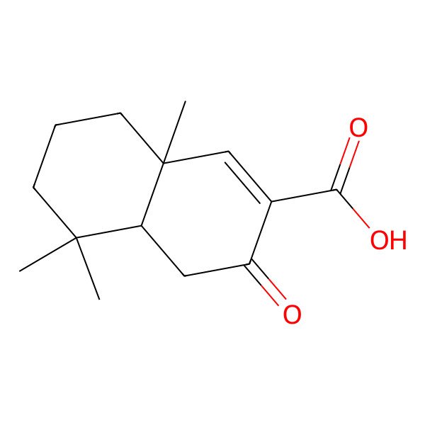 2D Structure of (4aS,8aR)-5,5,8a-trimethyl-3-oxo-4a,6,7,8-tetrahydro-4H-naphthalene-2-carboxylic acid