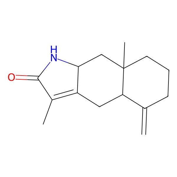 2D Structure of (4aS,8aR,9aS)-3,8a-dimethyl-5-methylidene-1,4,4a,6,7,8,9,9a-octahydrobenzo[f]indol-2-one