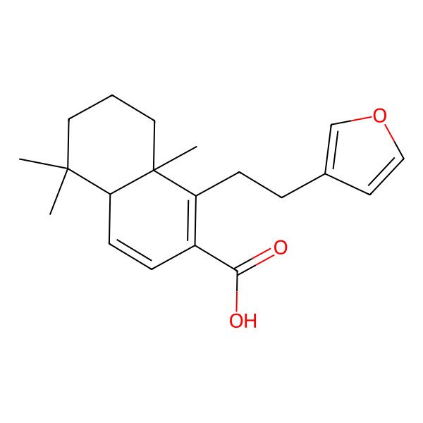 2D Structure of (4aS,8aS)-1-[2-(furan-3-yl)ethyl]-5,5,8a-trimethyl-4a,6,7,8-tetrahydronaphthalene-2-carboxylic acid