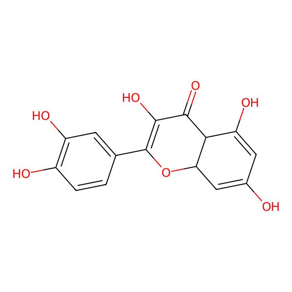 2D Structure of (4aS,8aS)-2-(3,4-dihydroxyphenyl)-3,5,7-trihydroxy-4a,8a-dihydrochromen-4-one