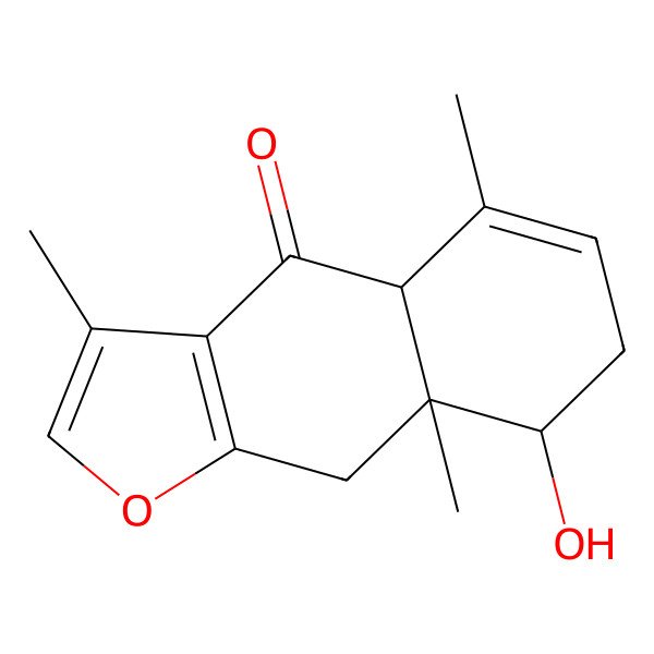2D Structure of (4aS,8R,8aR)-8-hydroxy-3,5,8a-trimethyl-4a,7,8,9-tetrahydrobenzo[f][1]benzofuran-4-one