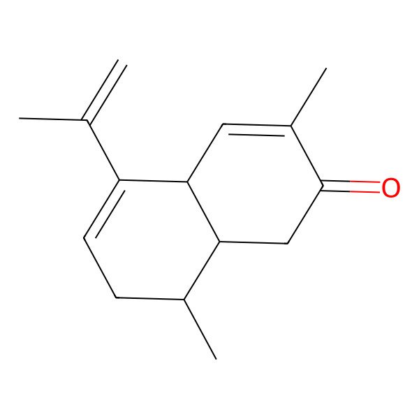 2D Structure of (4aS,8S,8aS)-3,8-dimethyl-5-prop-1-en-2-yl-4a,7,8,8a-tetrahydro-1H-naphthalen-2-one