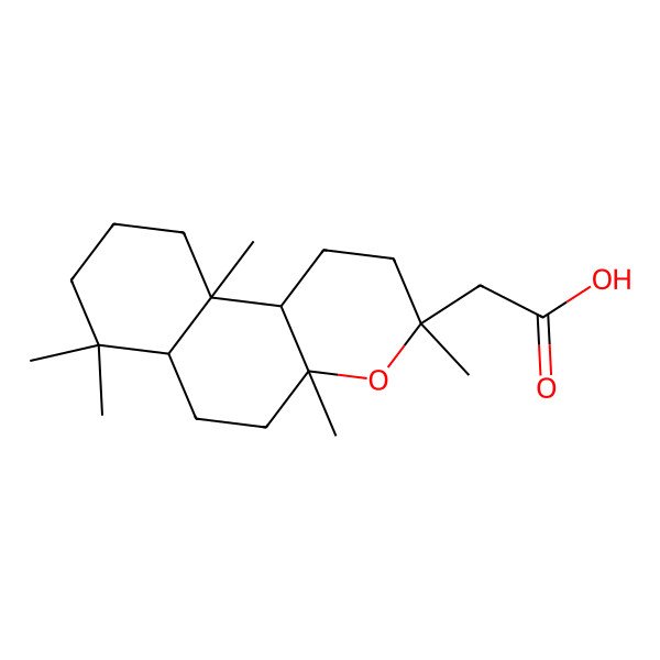 2D Structure of 2-[(3S,4aS,6aR,10aR,10bS)-3,4a,7,7,10a-pentamethyl-2,5,6,6a,8,9,10,10b-octahydro-1H-benzo[f]chromen-3-yl]acetic acid