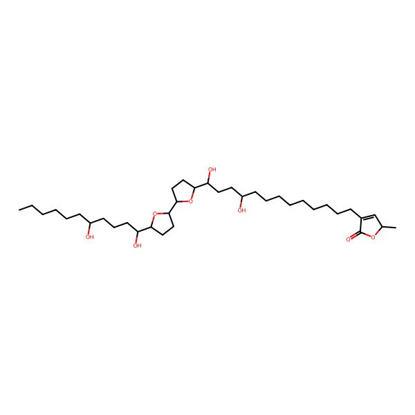 2D Structure of (2S)-4-[(10S,13S)-13-[(2S,5S)-5-[(2R,5S)-5-[(1R,5R)-1,5-dihydroxyundecyl]oxolan-2-yl]oxolan-2-yl]-10,13-dihydroxytridecyl]-2-methyl-2H-furan-5-one