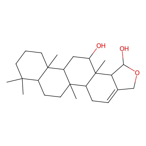 2D Structure of 5b,8,8,11a,13a-Pentamethyl-1,3,5,5a,6,7,7a,9,10,11,11b,12,13,13b-tetradecahydrophenanthro[1,2-g][2]benzofuran-1,13-diol