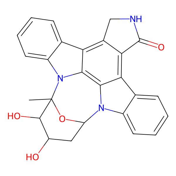 2D Structure of (2S,3R,4R,6R)-3,4-dihydroxy-2-methyl-29-oxa-1,7,17-triazaoctacyclo[12.12.2.12,6.07,28.08,13.015,19.020,27.021,26]nonacosa-8,10,12,14,19,21,23,25,27-nonaen-16-one
