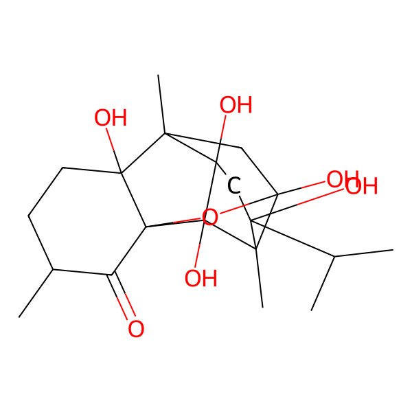 2D Structure of 6,9,11,13,14-Pentahydroxy-3,7,10-trimethyl-11-propan-2-yl-15-oxapentacyclo[7.5.1.01,6.07,13.010,14]pentadecan-2-one