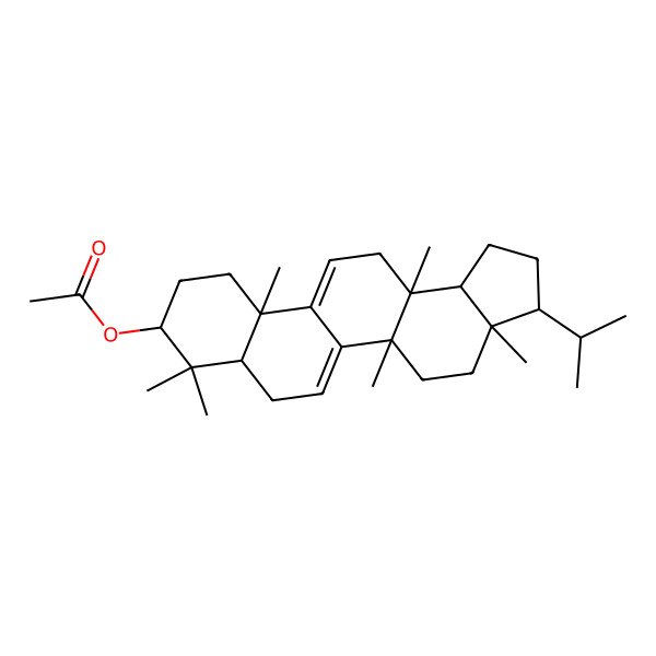 2D Structure of (3a,5a,8,8,11a,13a-Hexamethyl-3-propan-2-yl-1,2,3,4,5,7,7a,9,10,11,13,13b-dodecahydrocyclopenta[a]chrysen-9-yl) acetate