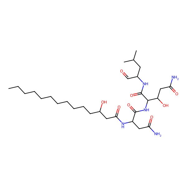 2D Structure of 2-[[4-amino-2-(3-hydroxytetradecanoylamino)-4-oxobutanoyl]amino]-3-hydroxy-N-(4-methyl-1-oxopentan-2-yl)pentanediamide
