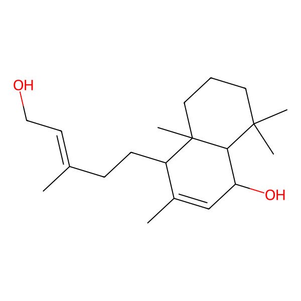 2D Structure of (1R,4S,4aR,8aS)-4-[(E)-5-hydroxy-3-methylpent-3-enyl]-3,4a,8,8-tetramethyl-1,4,5,6,7,8a-hexahydronaphthalen-1-ol