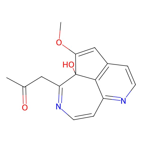 2D Structure of 1-[(1S)-1-hydroxy-2-methoxy-7,11-diazatricyclo[6.4.1.04,13]trideca-2,4(13),5,7,9,11-hexaen-12-yl]propan-2-one