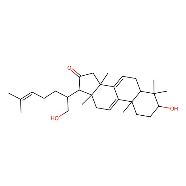 2D Structure of 3-Hydroxy-17-(1-hydroxy-6-methylhept-5-en-2-yl)-4,4,10,13,14-pentamethyl-1,2,3,5,6,12,15,17-octahydrocyclopenta[a]phenanthren-16-one
