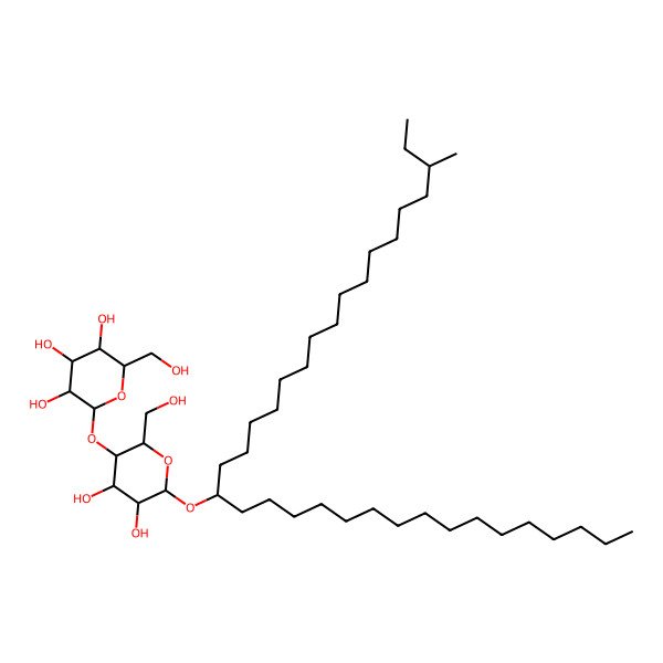 2D Structure of (2R,3S,4S,5S,6S)-2-[(2S,3R,4R,5S,6R)-4,5-dihydroxy-2-(hydroxymethyl)-6-(32-methyltetratriacontan-17-yloxy)oxan-3-yl]oxy-6-(hydroxymethyl)oxane-3,4,5-triol