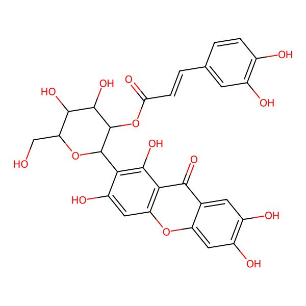 2D Structure of 2-(2'-O-Trans-Caffeoyl)-C-Beta-D-Glucopyranosyl-1,3,6,7-Tetrahydroxyxanthone