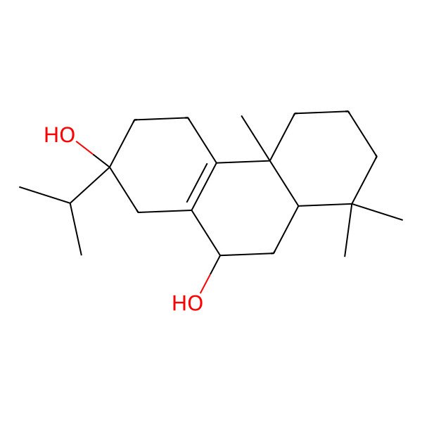 2D Structure of 4b,8,8-trimethyl-2-propan-2-yl-3,4,5,6,7,8a,9,10-octahydro-1H-phenanthrene-2,10-diol 2D Structure of 4b,8,8-trimethyl-2-propan-2-yl-3,4,5,6,7,8a,9,10-octahydro-1H-phenanthrene-2,10-diol