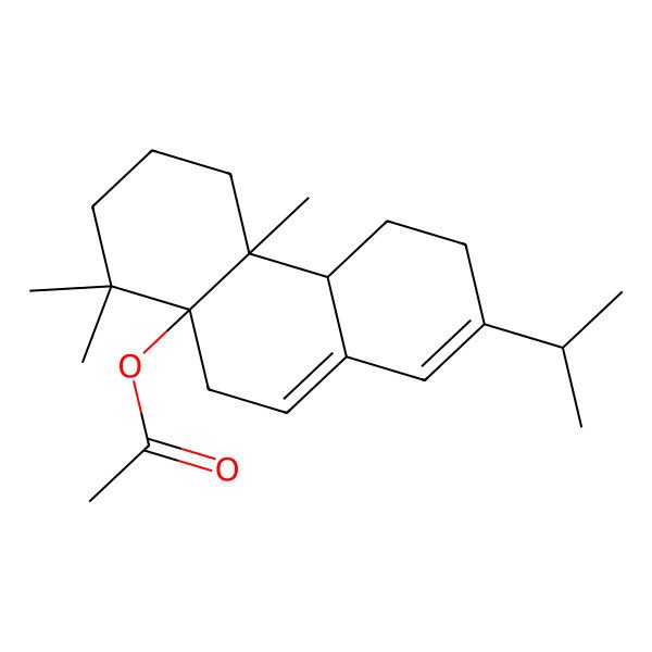 2D Structure of (4b,8,8-trimethyl-2-propan-2-yl-4,4a,5,6,7,9-hexahydro-3H-phenanthren-8a-yl) acetate