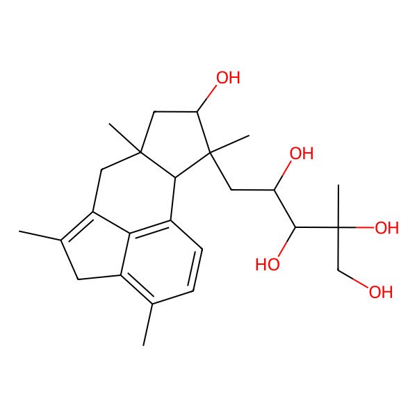 2D Structure of 5-(4-Hydroxy-3,6,9,12-tetramethyl-3-tetracyclo[6.6.1.02,6.011,15]pentadeca-1(15),8,11,13-tetraenyl)-2-methylpentane-1,2,3,4-tetrol