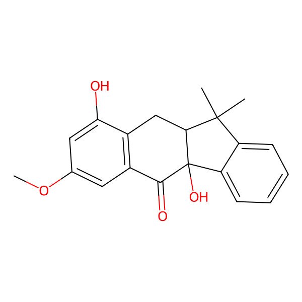 2D Structure of 4b,9-Dihydroxy-7-methoxy-11,11-dimethyl-10,10a-dihydrobenzo[b]fluoren-5-one