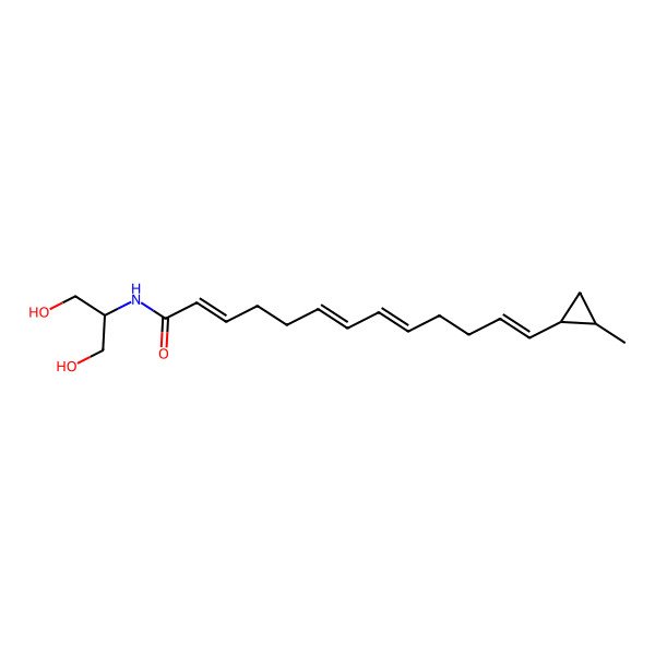 2D Structure of (2Z,6Z,8Z,12E)-N-(1,3-dihydroxypropan-2-yl)-13-[(1S,2S)-2-methylcyclopropyl]trideca-2,6,8,12-tetraenamide