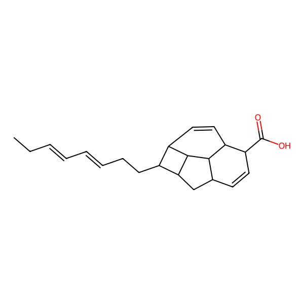 2D Structure of (1S,2S,3S,6R,7S,10R,11R,12R)-2-[(3E,5Z)-octa-3,5-dienyl]tetracyclo[8.2.1.03,12.06,11]trideca-4,8-diene-7-carboxylic acid
