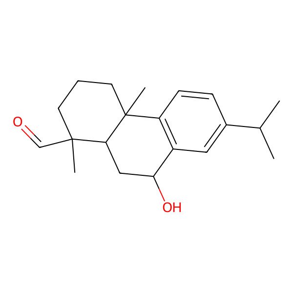 2D Structure of (1S,4aS,9R,10aR)-9-hydroxy-1,4a-dimethyl-7-propan-2-yl-2,3,4,9,10,10a-hexahydrophenanthrene-1-carbaldehyde 2D Structure of (1S,4aS,9R,10aR)-9-hydroxy-1,4a-dimethyl-7-propan-2-yl-2,3,4,9,10,10a-hexahydrophenanthrene-1-carbaldehyde
