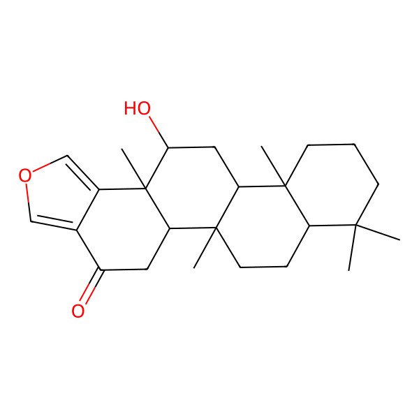 2D Structure of 13-hydroxy-5b,8,8,11a,13a-pentamethyl-5a,6,7,7a,9,10,11,11b,12,13-decahydro-5H-phenanthro[2,1-e][2]benzofuran-4-one