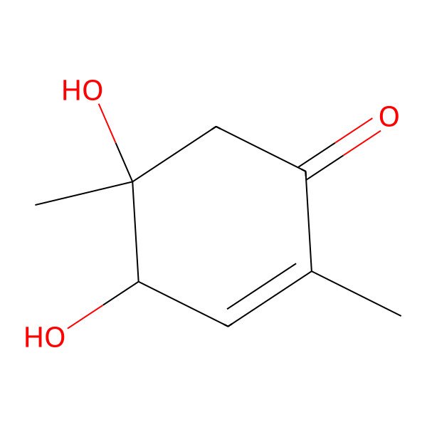 2D Structure of 4beta,5alpha-Dihydroxy-2,5beta-dimethylcyclohex-2-enone